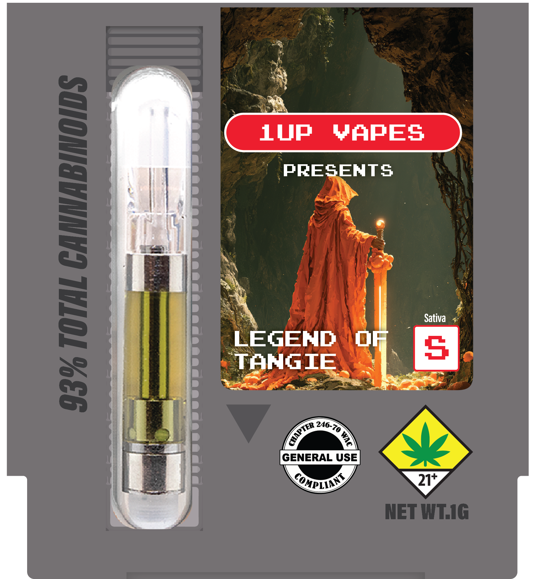 Legend of Tangie 1UP vape package